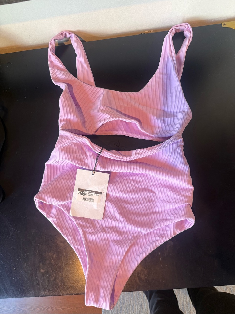 Ribbed Lilac One-Piece Swimsuit - Women's
